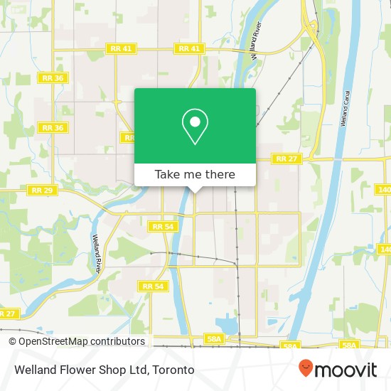Welland Flower Shop Ltd map