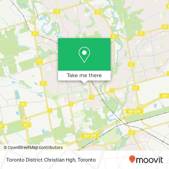 Toronto District Christian Hgh map