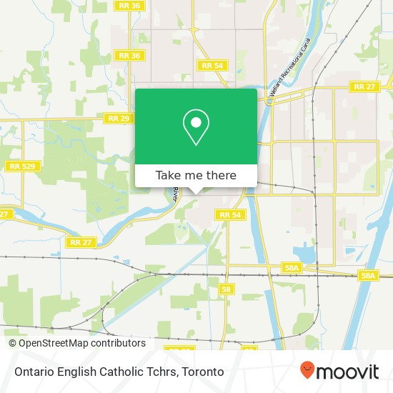 Ontario English Catholic Tchrs map
