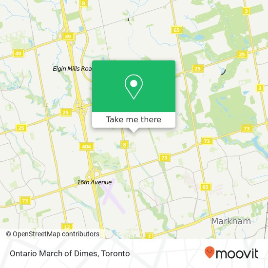 Ontario March of Dimes map