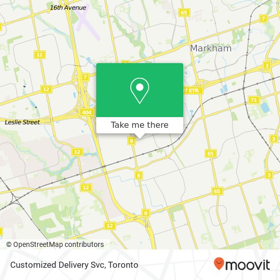 Customized Delivery Svc map