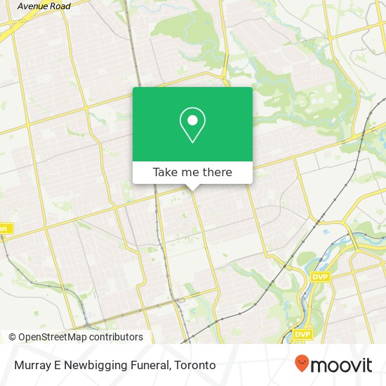 Murray E Newbigging Funeral map