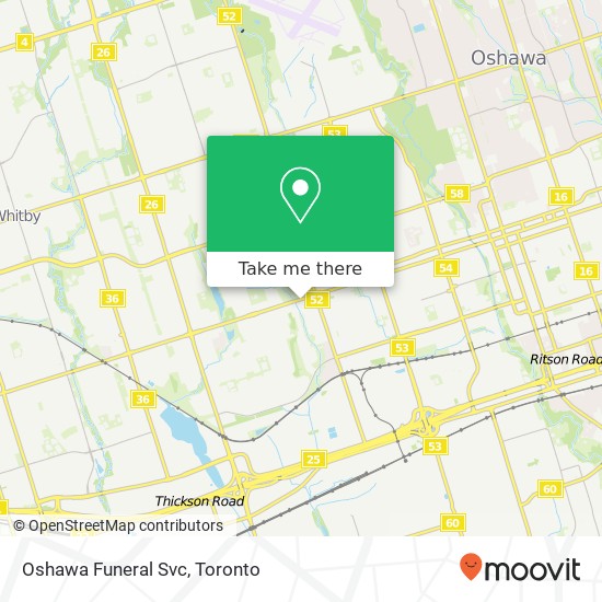 Oshawa Funeral Svc map