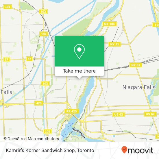Kamrin's Korner Sandwich Shop map