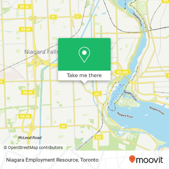 Niagara Employment Resource map
