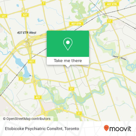 Etobicoke Psychiatric Consltnt map