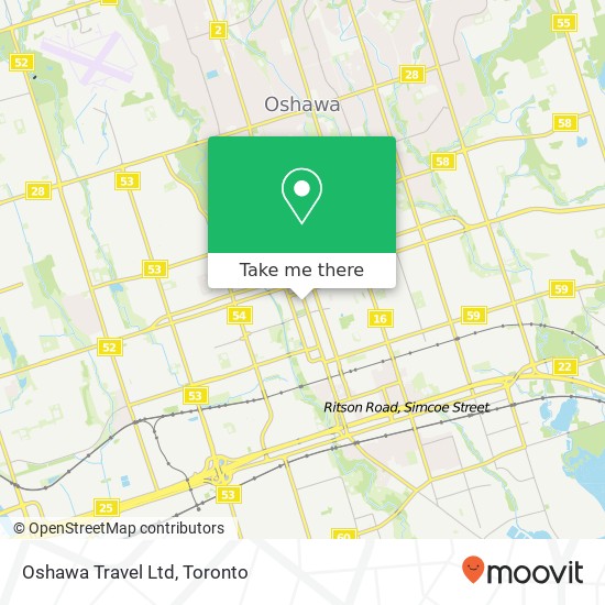 Oshawa Travel Ltd map