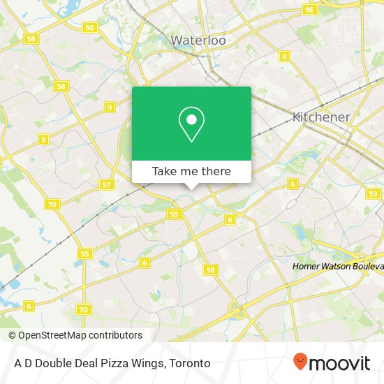 A D Double Deal Pizza Wings map