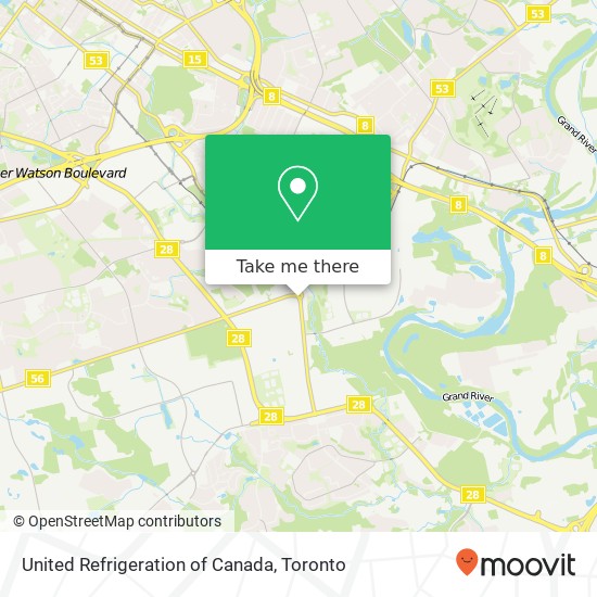 United Refrigeration of Canada map