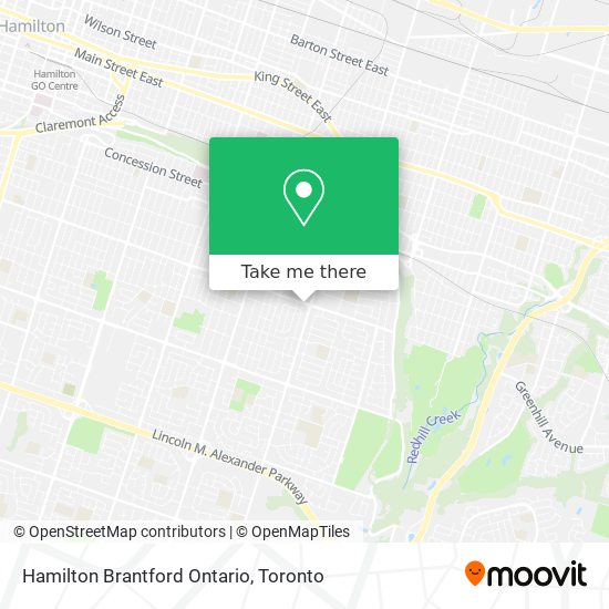 Hamilton Brantford Ontario map