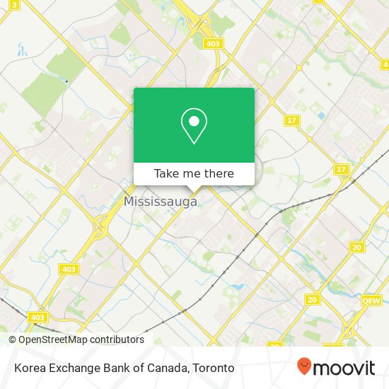 Korea Exchange Bank of Canada map