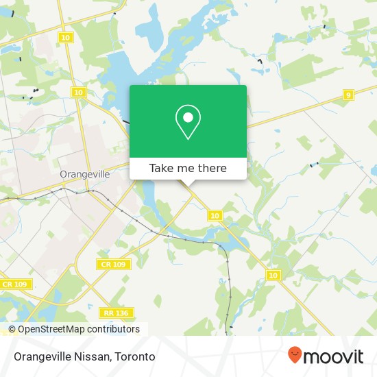 Orangeville Nissan map