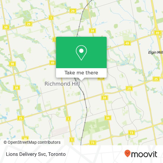 Lions Delivery Svc map