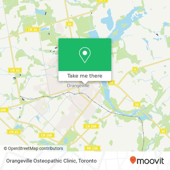 Orangeville Osteopathic Clinic map