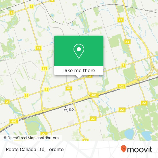 Roots Canada Ltd map