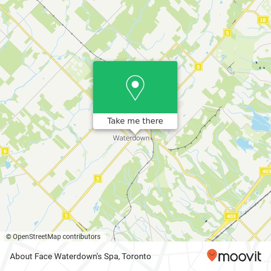 About Face Waterdown's Spa map