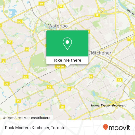 Puck Masters Kitchener map