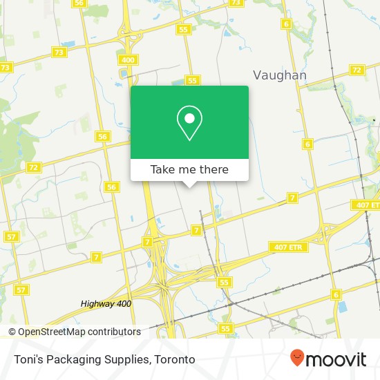 Toni's Packaging Supplies map