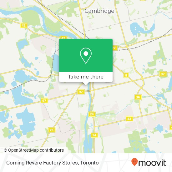 Corning Revere Factory Stores map
