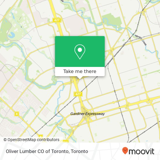 Oliver Lumber CO of Toronto map