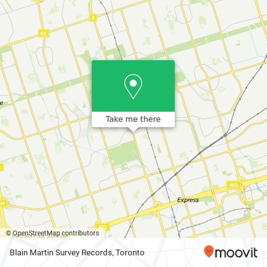 Blain Martin Survey Records map