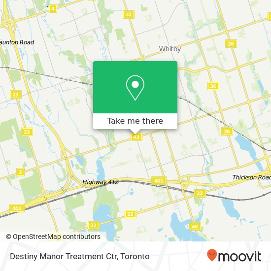 Destiny Manor Treatment Ctr map