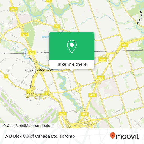 A B Dick CO of Canada Ltd map