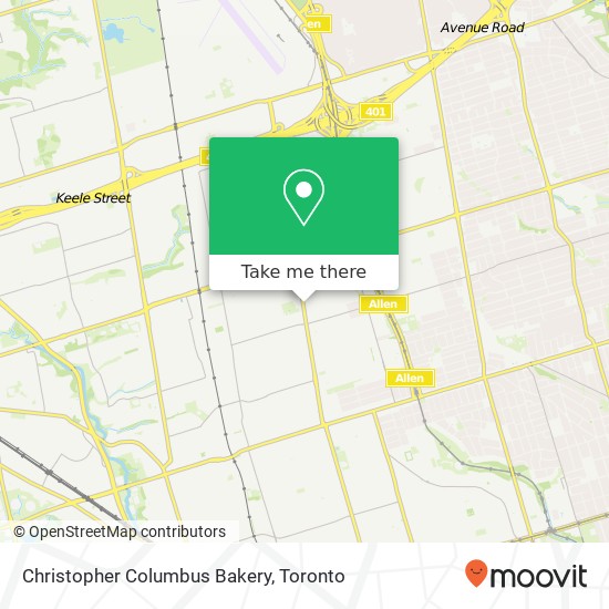 Christopher Columbus Bakery map