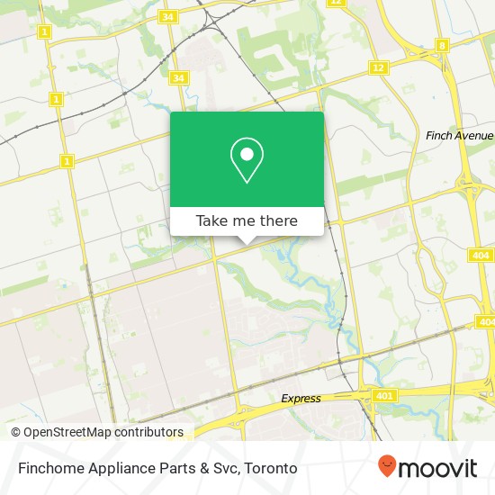 Finchome Appliance Parts & Svc map