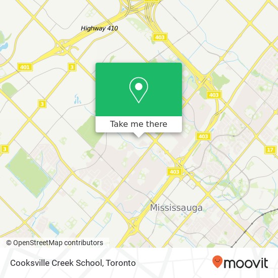 Cooksville Creek School map