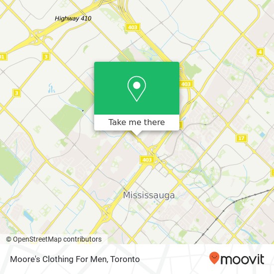 Moore's Clothing For Men map