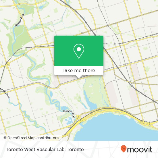 Toronto West Vascular Lab map