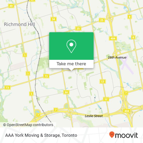 AAA York Moving & Storage map