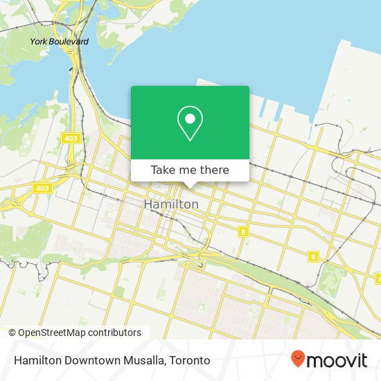 Hamilton Downtown Musalla map