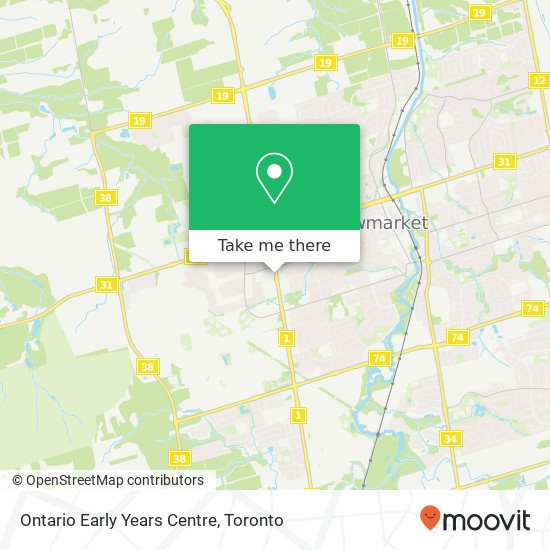 Ontario Early Years Centre map