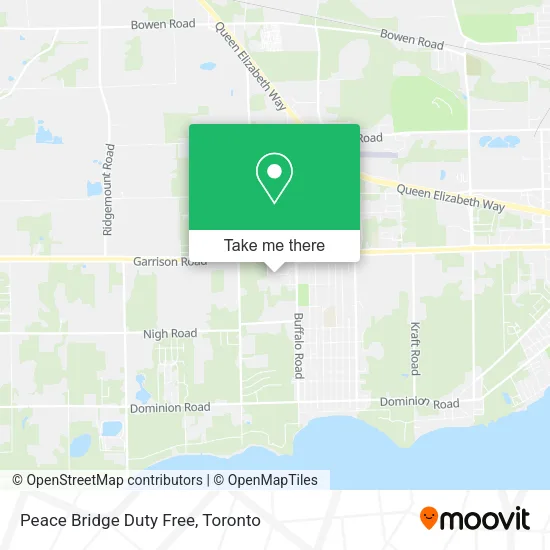 Peace Bridge Duty Free map