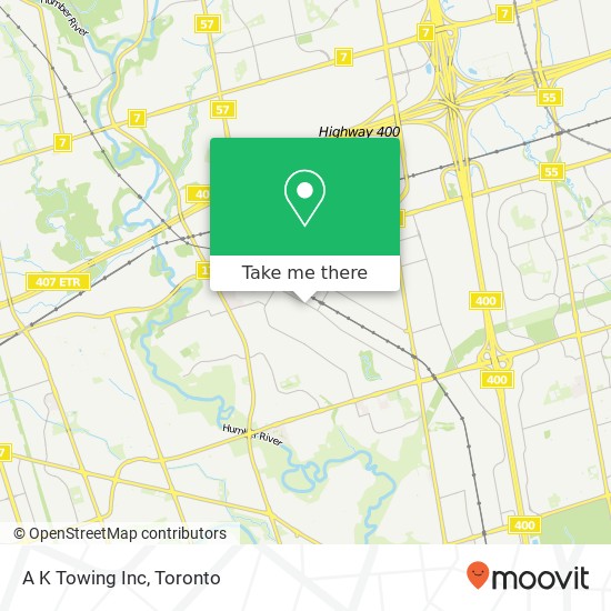 A K Towing Inc map
