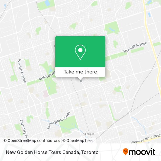 New Golden Horse Tours Canada map