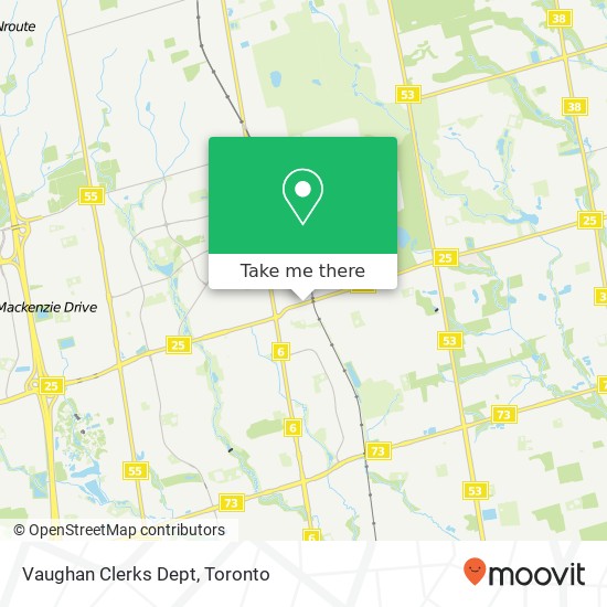 Vaughan Clerks Dept map