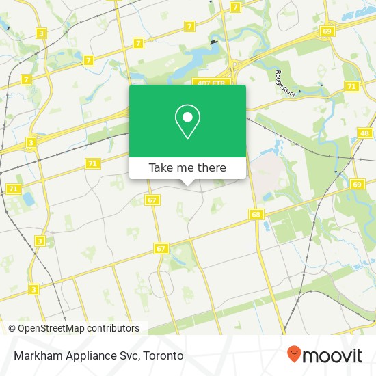 Markham Appliance Svc map