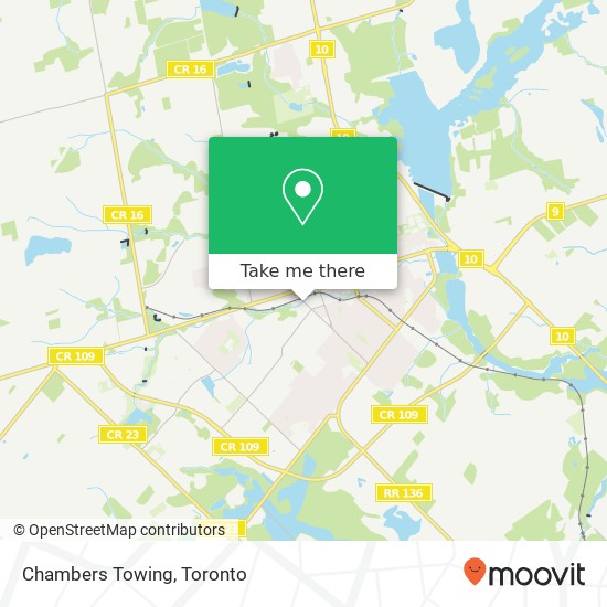 Chambers Towing map