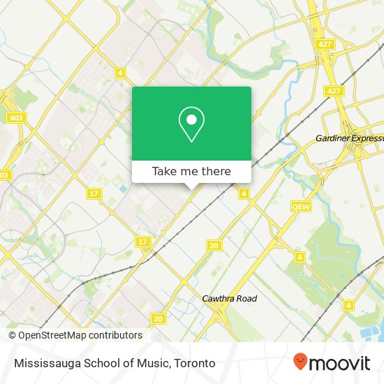 Mississauga School of Music map
