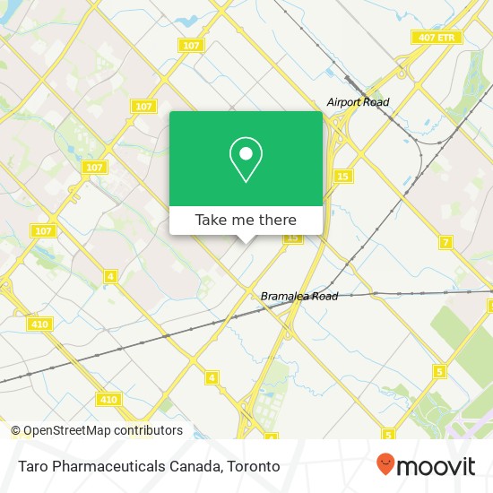 Taro Pharmaceuticals Canada map