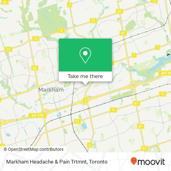 Markham Headache & Pain Trtmnt map