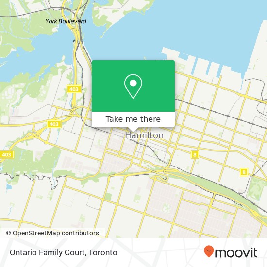 Ontario Family Court map