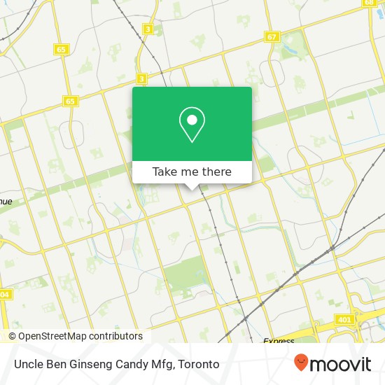 Uncle Ben Ginseng Candy Mfg map