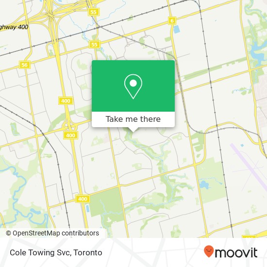 Cole Towing Svc map