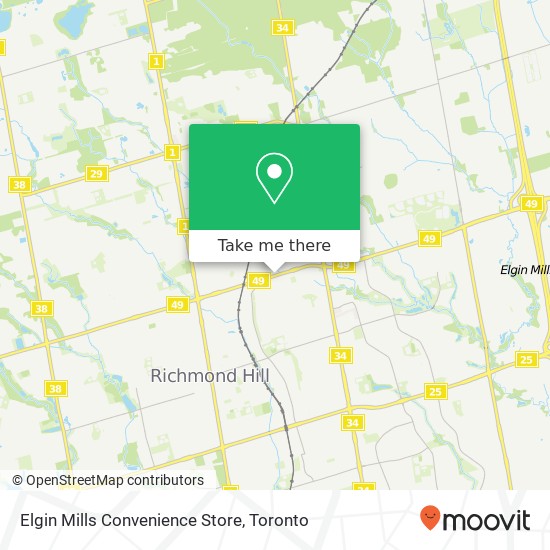 Elgin Mills Convenience Store map