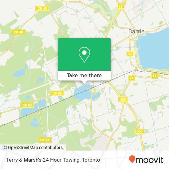 Terry & Marsh's 24 Hour Towing map