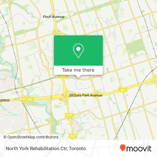 North York Rehabilitation Ctr map